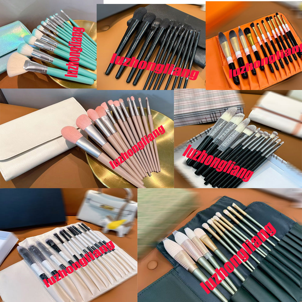 Makeup Brushes with Pouch 12pcs-set Cosmetic Tool Brushes Blush Eye shadow Palette Eye And Face Brush Makeup Tools 6666