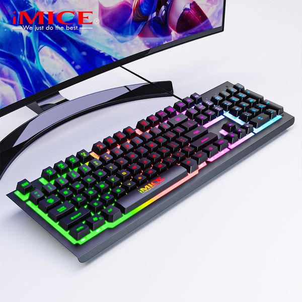 AK-900 straight metal backlit chicken eating game wired suspended luminous keyboard