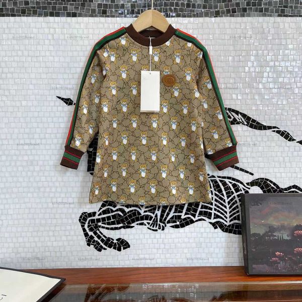 New girl Dress autumn baby partydress Size 100-150 CM girls designer clothes Cartoon pattern printing childrens long sleeve wear skirts