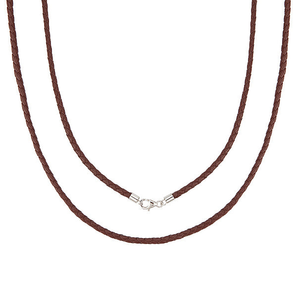 2 pieza de cordón de cuero trenzado redondo para hacer collares