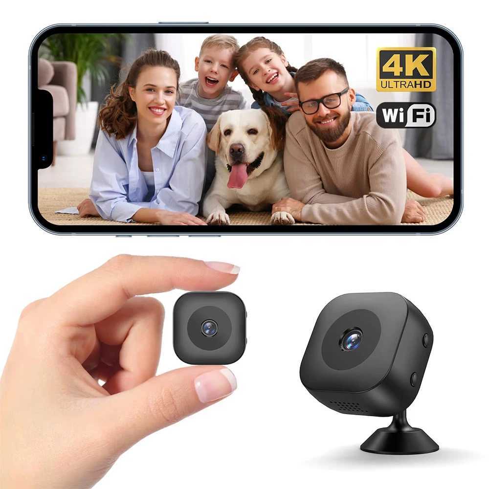 Mini Security Camera 4K HD Night Vision WiFi Monitor Detection Camcorder Infrared Night Vision Monitoring Camera Remote Viewing R250610