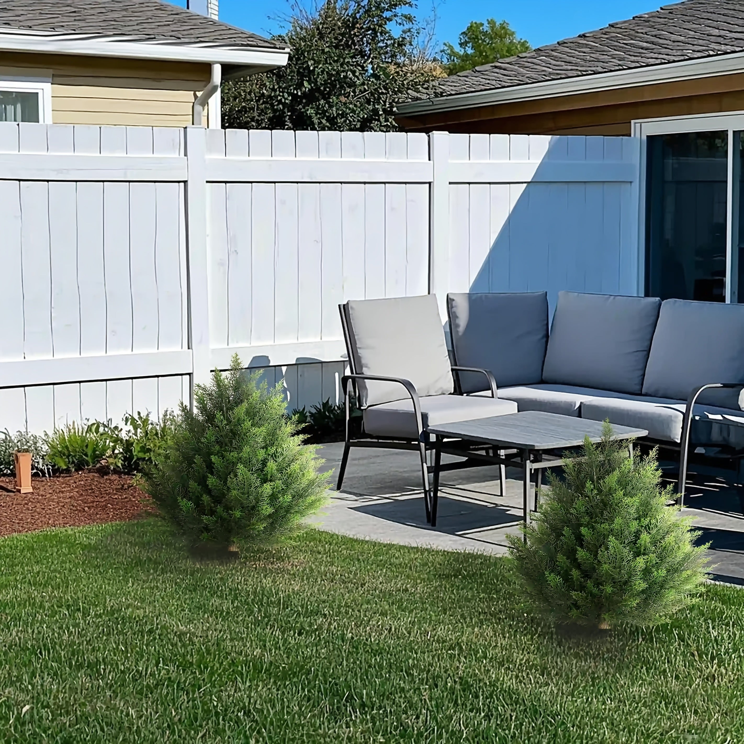 TEMU Artificial Cedar Topiary Tree For Outdoor Planter, 2 Set 2ft Cedar Ball Tree Uv Resistant With Stakes, Fake Shrubs For Front Porch Decor,