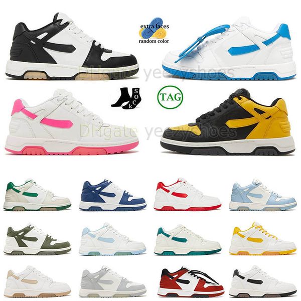 Top Quality Low Designer Out Of Office Offs Sneakers Shoes Tops Leather OOO Black White Pink Grey Green Loafers Luxury Platform Men Women At