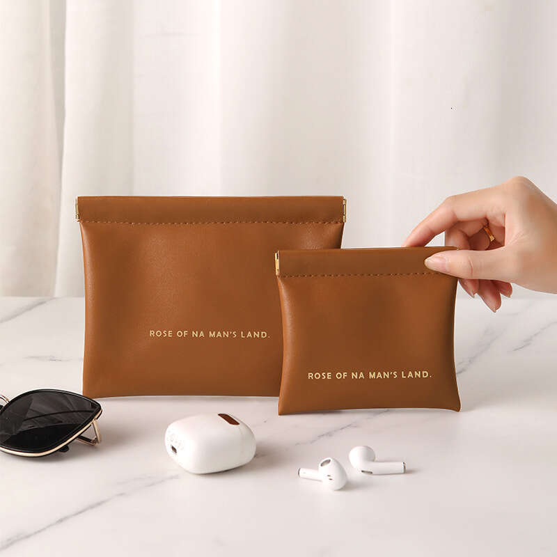 fragment with automatic closure wired earphone storage bag pu zero wallet mini portable lipstick and makeup bag
