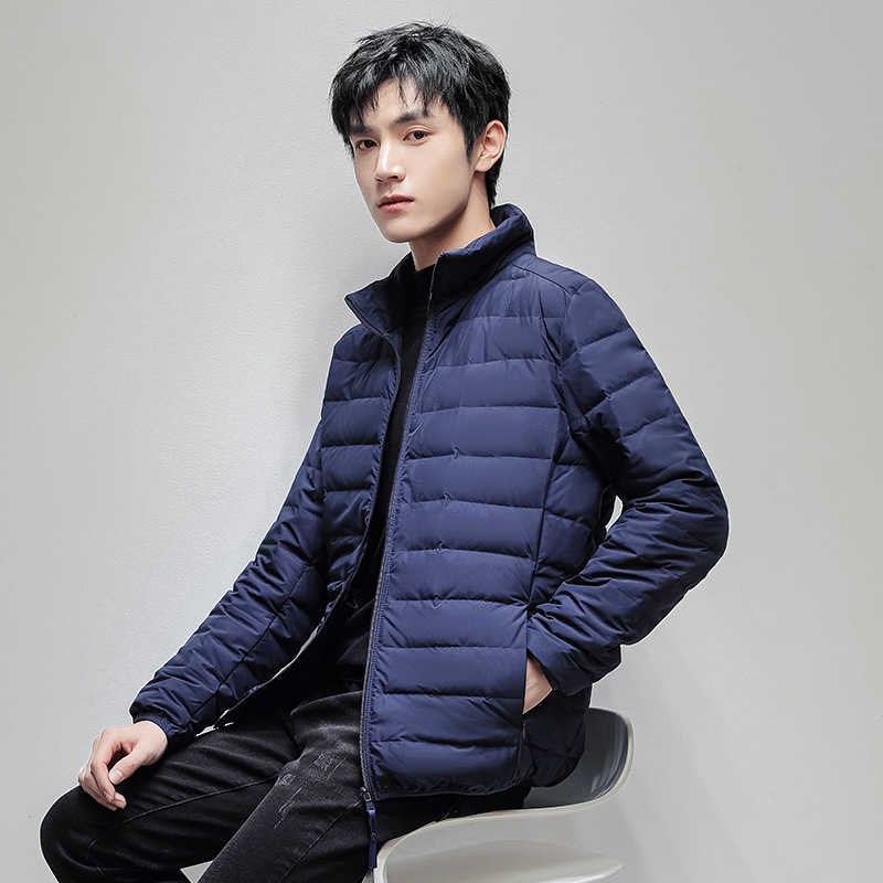 Light and thin down jacket Men&#039;s stand collar short style Seamless technology running Hot selling youth