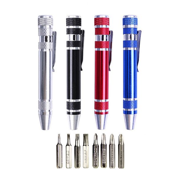 Portable 8 in 1 Mini Screwdriver Set Small Screwdrivers Pen Magnetic Repair Tools Compact Precision Gadgets Computer Eyeglasses Daily Home I
