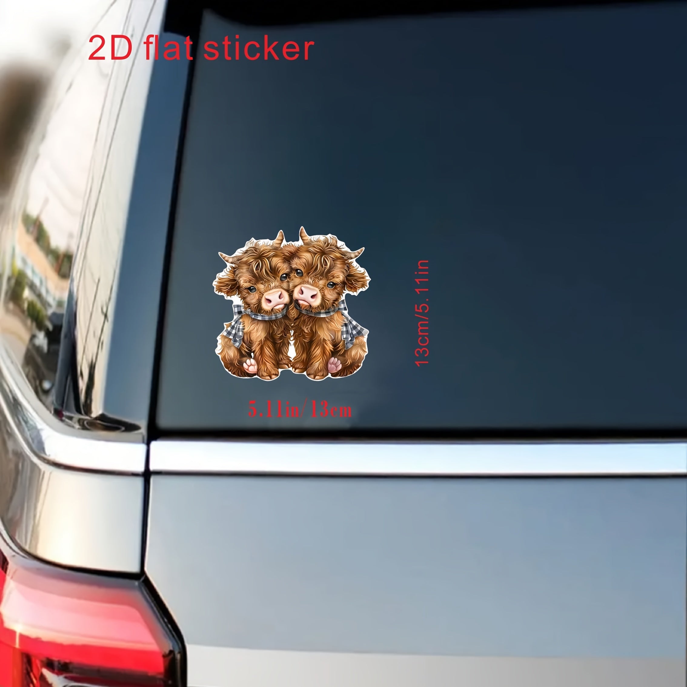 TEMU 1pc Highland Cow Vinyl Decal Sticker, Waterproof And Scratch-resistant, Adorable Animal Design, With Halloween Gift For Motorcycles, Laptops,