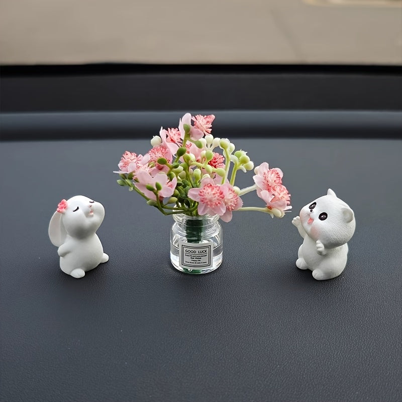 TEMU Set Of 3 Car Vases For Interior Decoration, Featuring Daisies And Jasmine For A .