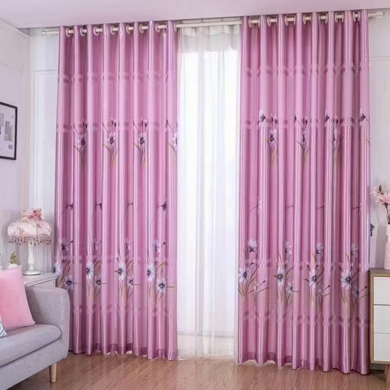 YL-37017 digital printed fabric shower curtain waterproof thick bathroom hook partition curtain