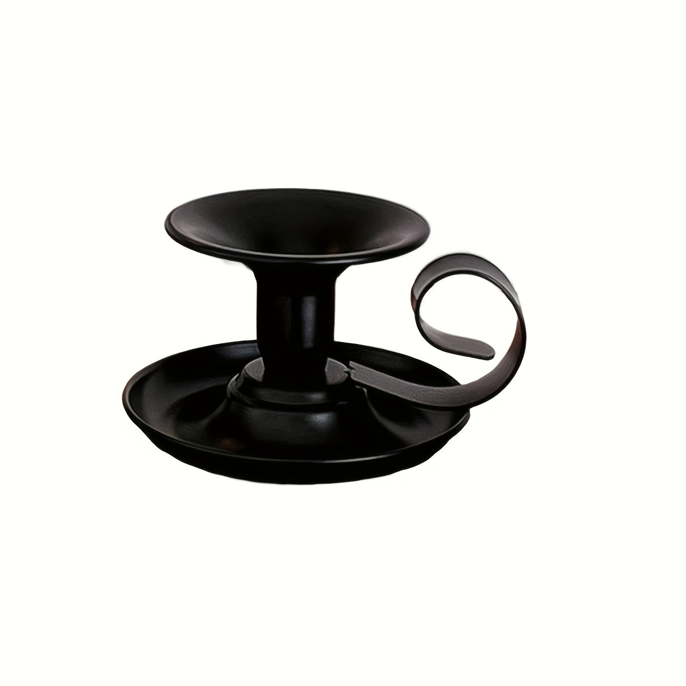 TEMU Elegant Vintage Metal Candle Holder - Single Stem, Romantic Tabletop Decor For Dining & Kitchen, Brushed Finish, Weddings, Anniversaries,