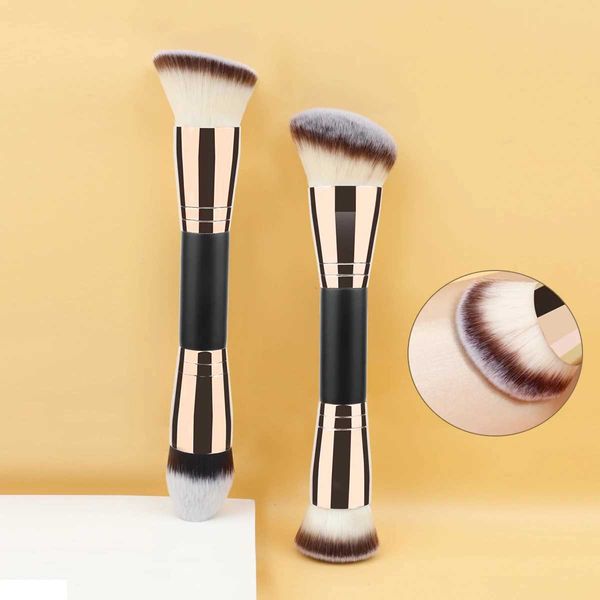 1pcs Makeup Brush Double Ended Professional Sculpting Brush Powder Blush 2-in-1 Travel Foundation Blending Cosmetic Tools Y240807