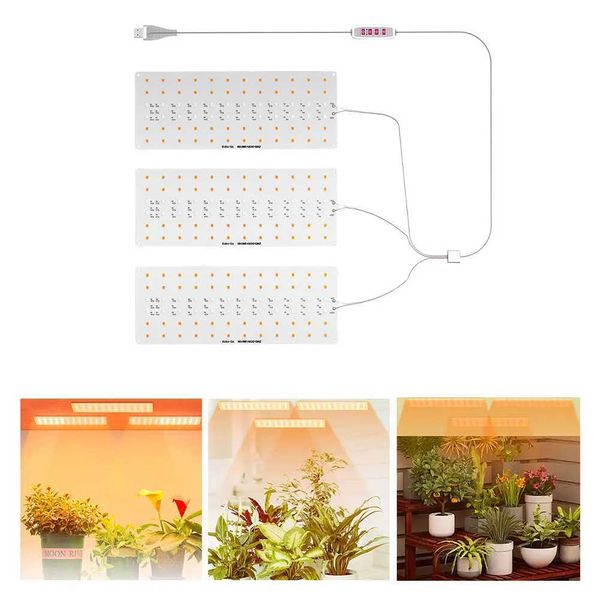 Ultra-Thin Panel Grow Lights USB Full Spectrum Grow Lights with Timer Plant Grow LED Light Dimmable for Indoor Plants Y240816