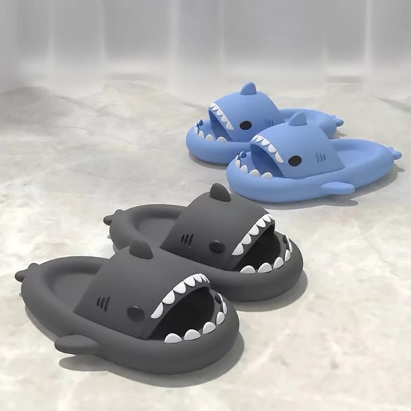 Men Shark Slippers Indoor Bathroom Slides Women Cartoon Summer Sandals Couple Fashion Flat Shoes Kids Soft EVA Beach Flip Flops 2a1y