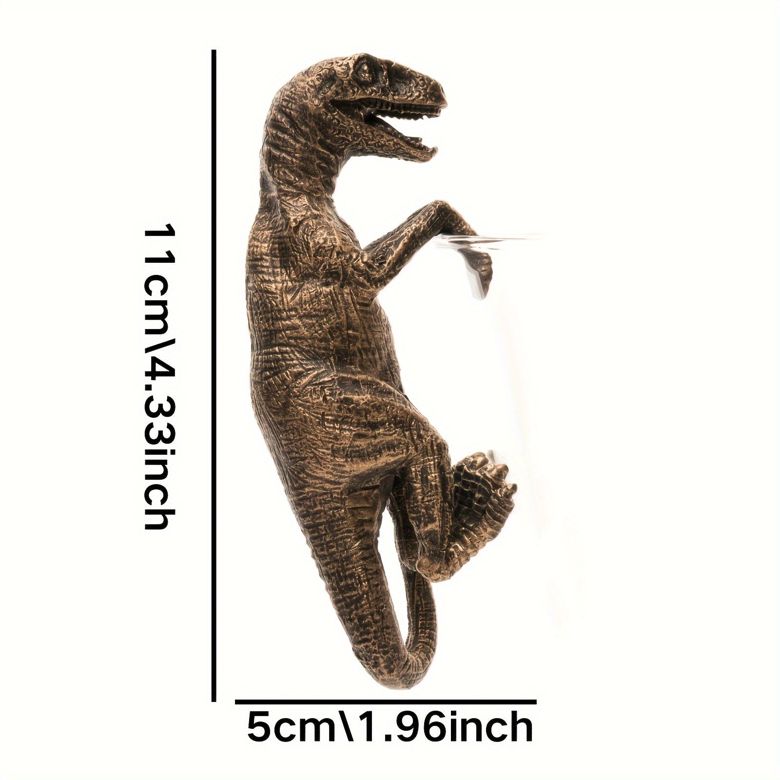 TEMU 1pc Dinosaur Sculpture Flower Pot Hook, Climbing Decoration, Resin Garden Statue For Plant Flower Pots And Vases, Non-electric Wall Hanging