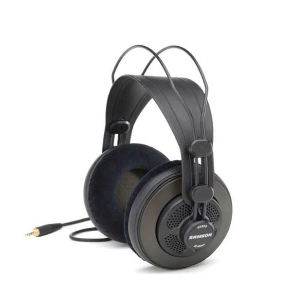 Headsets Original Samson SR850 monitoring headset with velour earpads semi-open-monitor headphone for studioPC recording karaoke game J24012
