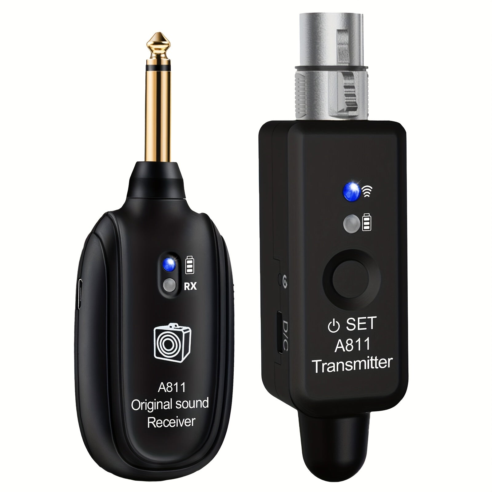 TEMU Wireless Microphone Transmitter Receiver 2.4ghz, Xlr Microphone Wireless System, Rechargeable Wireless Mic Adapter For Audio Mixer, Dynamic And