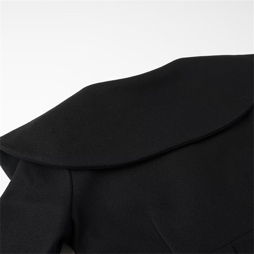 Zach Ailsa 2024 Spring New Product Women&#039;s Simple and Fashionable Large Flip Collar Zipper V-neck Short Knit Shirt