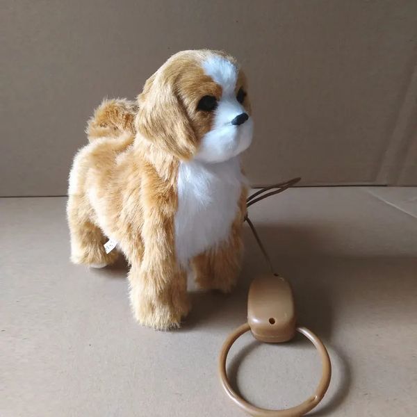 Electronic Plush Dog Toy Robot Cat Sing Song Puppy Leash Control Music Animal Walk Bark Electric Kitten Pet Kids Birthday Gift 240420