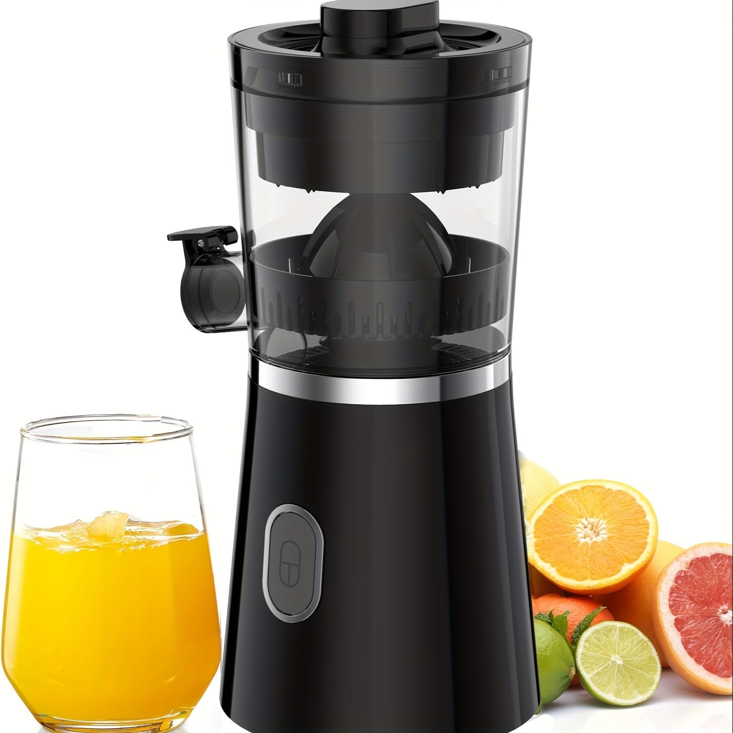 TEMU Citrus Juicer, Full-automatic Orange Juicer Squeezer For Orange, Lemon, Grapefruit, Citrus Juicer With Cleaning Brush, Easy To Clean And Use