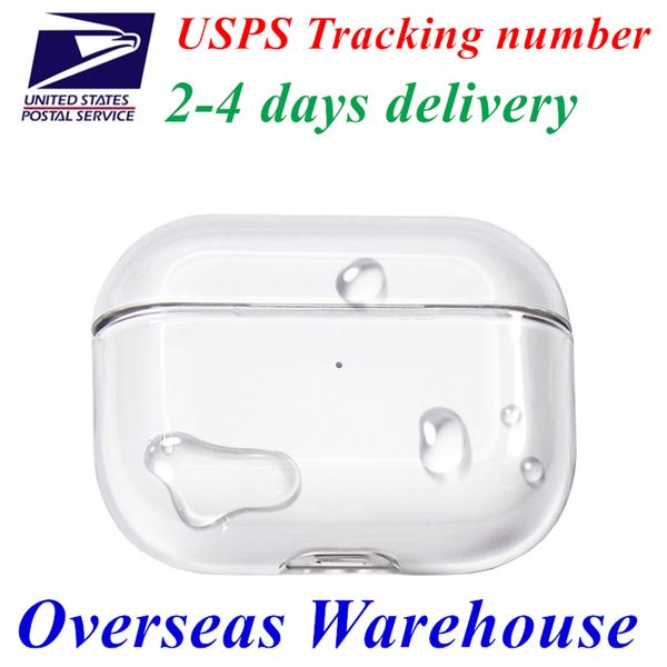 USA STOCK For Apple Airpods Pro 2 3 Airpodspro Airpod 4 Pros Headphone Accessories Solid TPU Silicone Protective Earphone Case Wireless Char