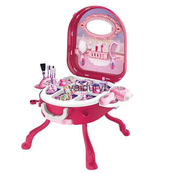 Beauty Kid Toy Princess Kit Makeup Toys Toddler Vanity Set Travel Suitcase Pretend Play With Mirror Fashion Accessoriesvaiduryb