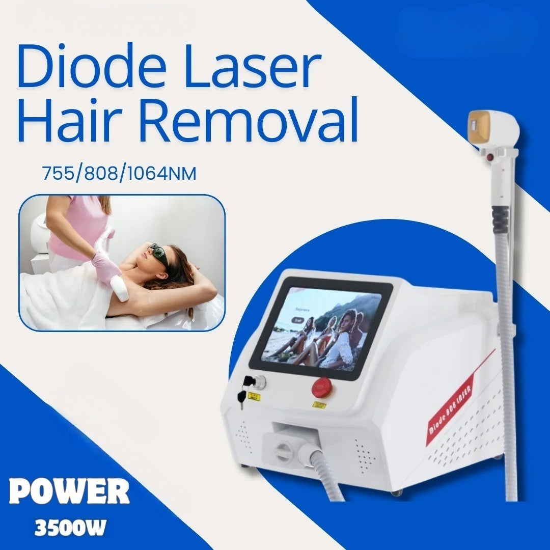 Newest Laser Hair Removal Device Diode Laser 3 wavelength 755nm 808nm 1064nm Ice Point Painless Permanent Hair Removal Machine Suitable for home and