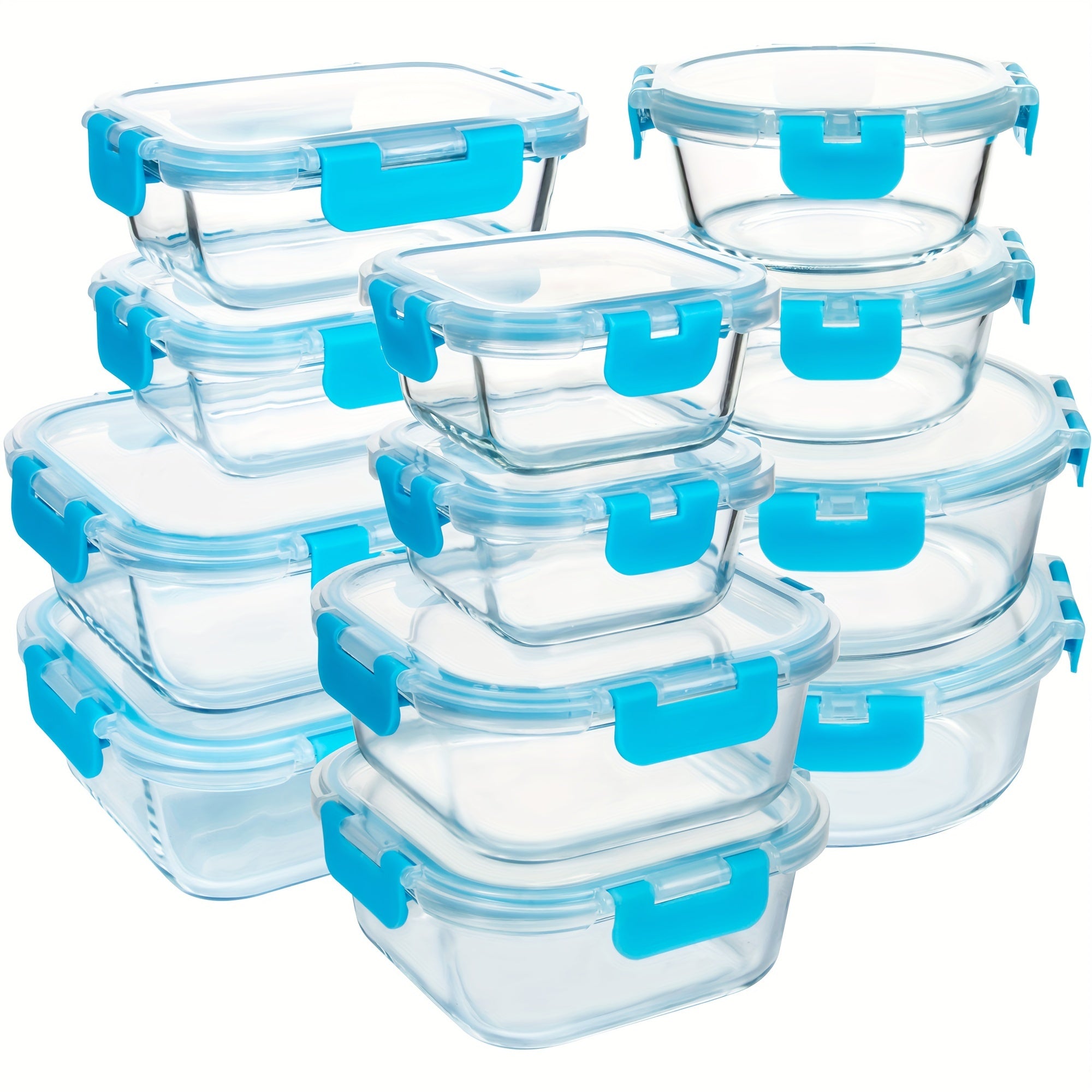 TEMU 24pcs (12 Glass Bowls + 12 ) Glass Meal Prep Containers, Meal Prep Bowls, Food Storage Containers, Glass Food Prep Containers With , Lunch