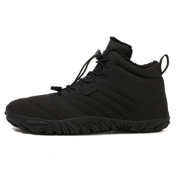 winter anti Men&#039;s waterproof, slip, warm fleece ed thick soled snow boots, suitable for hiking and outdoor activities sol