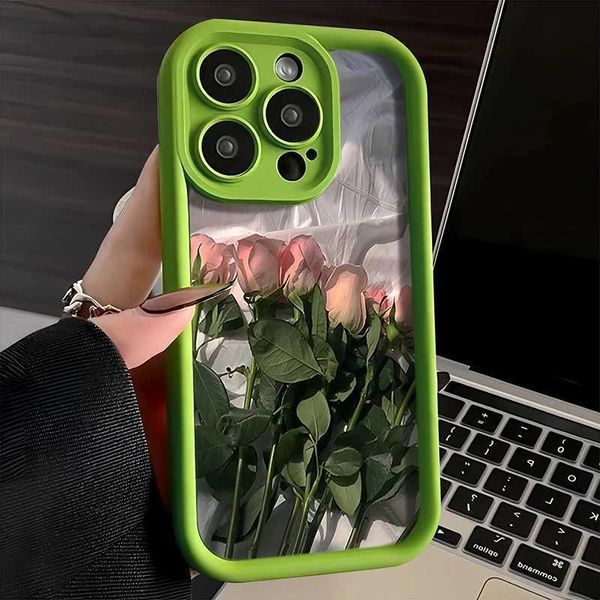 New Arrival Paint white rose silicone phone case suitable for iPhone 16 phone case iPhone 11 12 13 14 15 16 Pro Max XS X XR 7 8 16 Plus cove