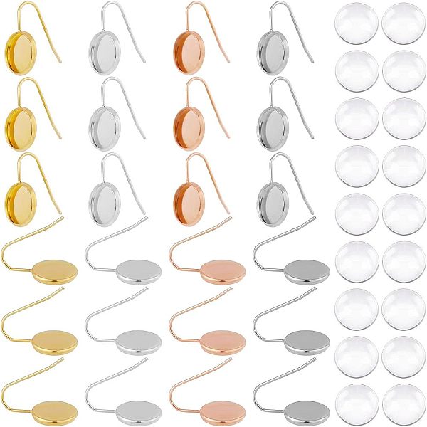 Kits de fabrication de boucles d'oreilles pendantes rondes et plates à faire soi-même