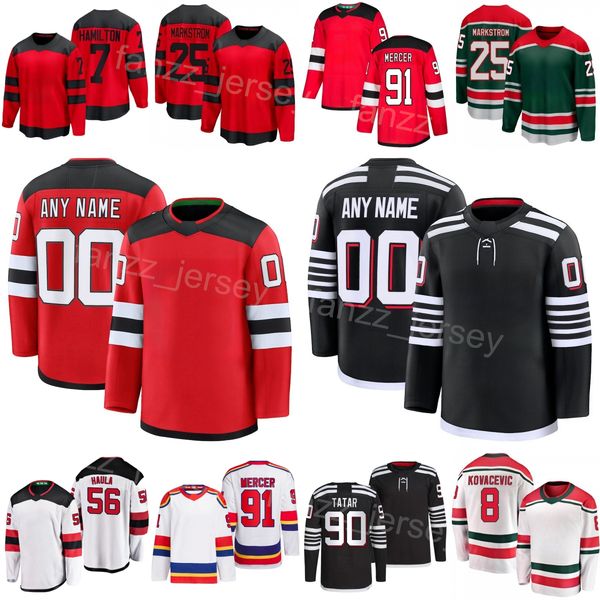 Man&#039;s Hockey 90 Tomas Tatar Jerseys Youth Woman 25 Jacob Markstrom 56 Erik Haula 8 Johnathan Kovacevic 13 Nico Hischier 63 Jesper Bratt