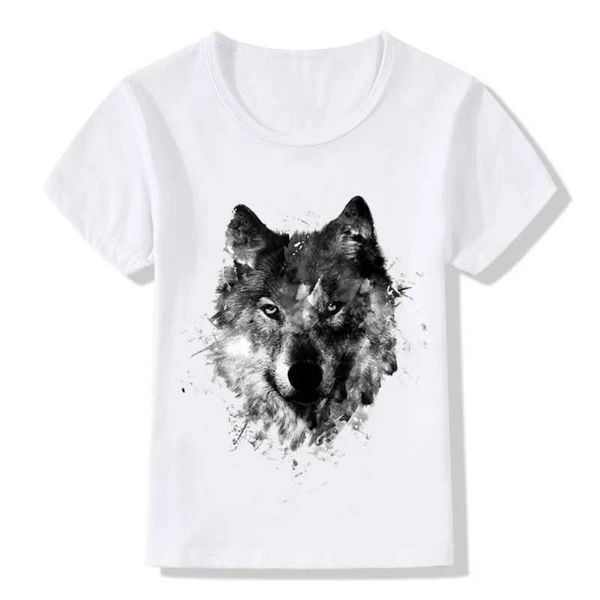 New Arrival Children Animal Wolf Hardliner Print T shirt Kids Summer Tops Girls Boys T-shirt Casual Baby Clothes T250116