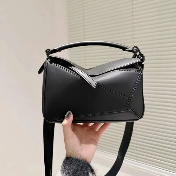 Crossbody Bags for Women Top Handle High Grade Real Leather Fashion Puzzles Design Shoulder Bag