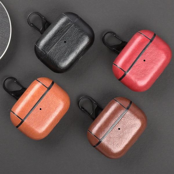 Leather Earphone Case for Headphone Protective Cover with Hook