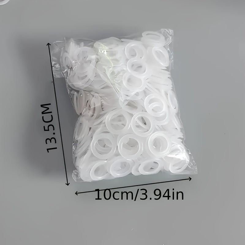 TEMU 300pcs White Plastic Crochet Rings For Yarn Crafting, O-shaped Knitting Loops