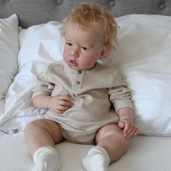 Dolls 70 CM-55 CM 3D Skin Hand Paintes Soft Silicone Reborn Big Baby Doll Toy For Girl Realistic Blonde Toddler Art Bebe S2412261