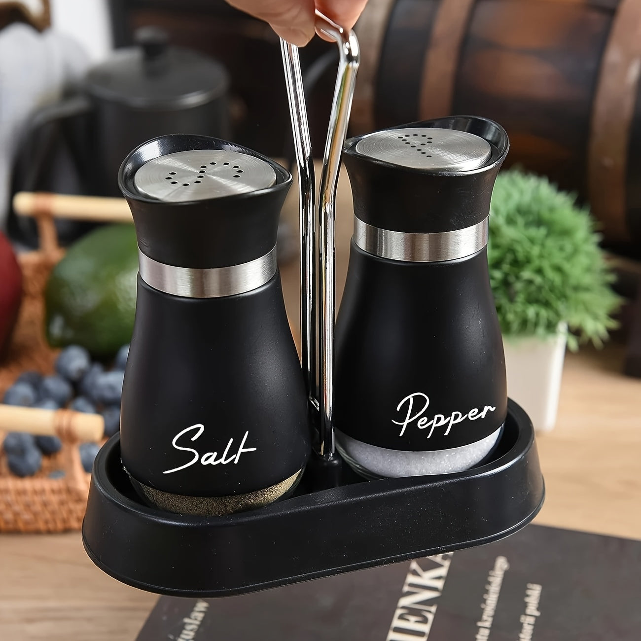 TEMU 2-4pcs Glass Salt And Pepper Bottle Set, Suitable For Kitchen, Picnic, Barbecue, Cute Spice Jar Container, Essential Decoration For Farmhouse,