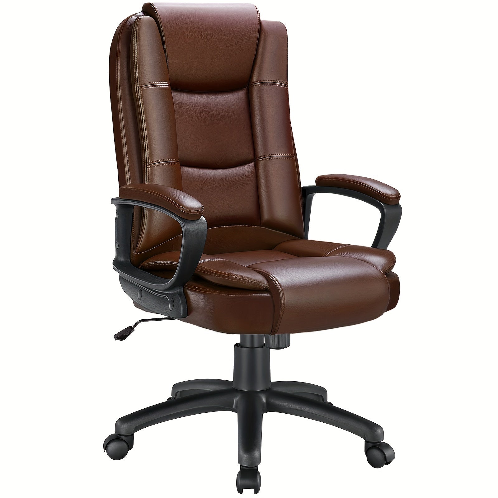 TEMU Office Desk Chair, Big And Tall Managerial Executive Chair, High Back Computer Chair, Ergonomic Adjustable Height Leather Chairs With Cushions