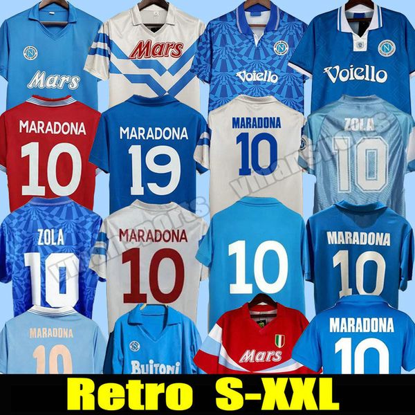 Maradona 1986 1987 1988 1999 Napoli Retro Soccer Jerseys vintage 91 93 Coppa Italia Naples classic Football shirts 87 88 89