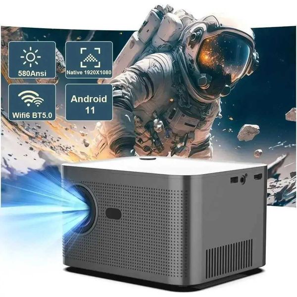 Projectors HY350 Projector Full HD 1080P Android 11.0 LED Home Theater Compatible with Smartphones HDMI USB Wifi-Mirroring Beamer Q240719
