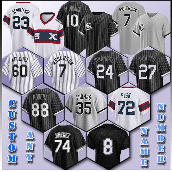 7 Tim Anderson Baseball 74 Eloy Jimenez Jersey 10 Yoan Moncada 8 Bo Jackson Yermin Mercedes White Sox Jose Abreu Luis Robert Leury Garcia Vi