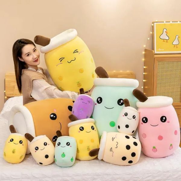 35cm 50cm 24cm Cute Stuffed Pearl Cup Shape Kawaii Peluch Bubble Cartoon Milk Tea Boba Plushie Plush Toy