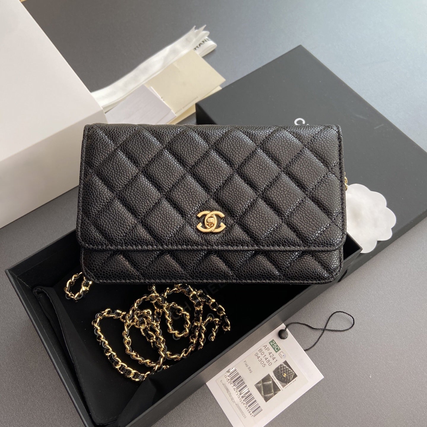 Designer bag woc shoulder bag sheepskin wealth bag women&#039;s handbag high-quality chain bag wallet diagonal cross bag black classic caviar should