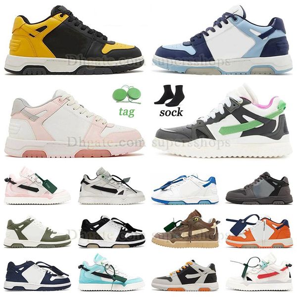 Out Of Office Shoes Low Top Offs Casual Shoes Designer OOO Womens Mens Midtop Sponge Pink Green Arrows Motif Luxury Leather Platform Loafers