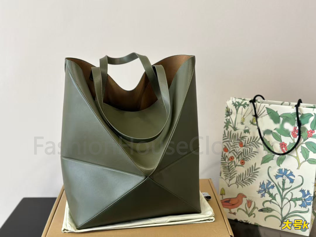 Geometry Bag Tote Bag Lewos Puzzle Tote Fold Designer Bucket Shopper Bag Cross Body Weekend Shoulder Handbag Genuine Leather Lady Travel Pochette Cl