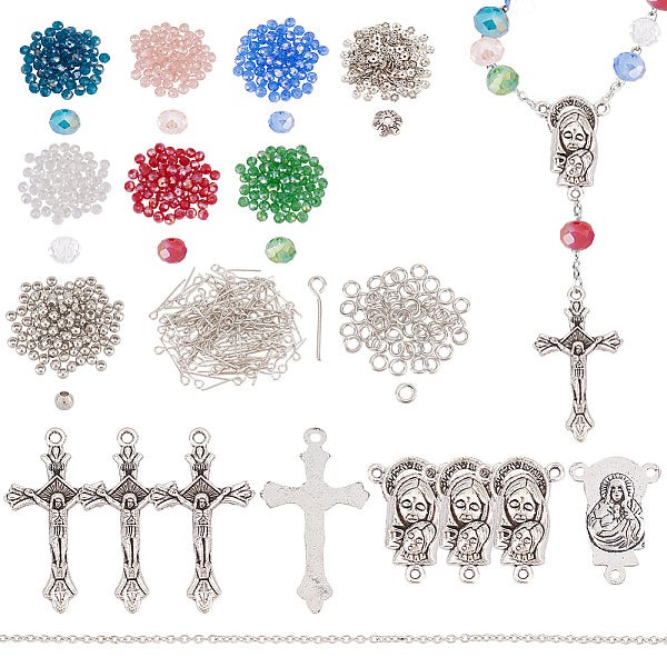 Kit de diy para hacer collares y pulseras con cuentas de rosario