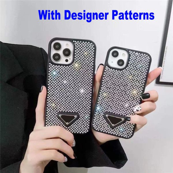 Luxury Designer Diamond Glitter Phone Cases For iPhone 15 Pro Max 14Plus 13 ProMax 12 11 XR Fashion P Designers Rhinestone Jewelled Bling Sp