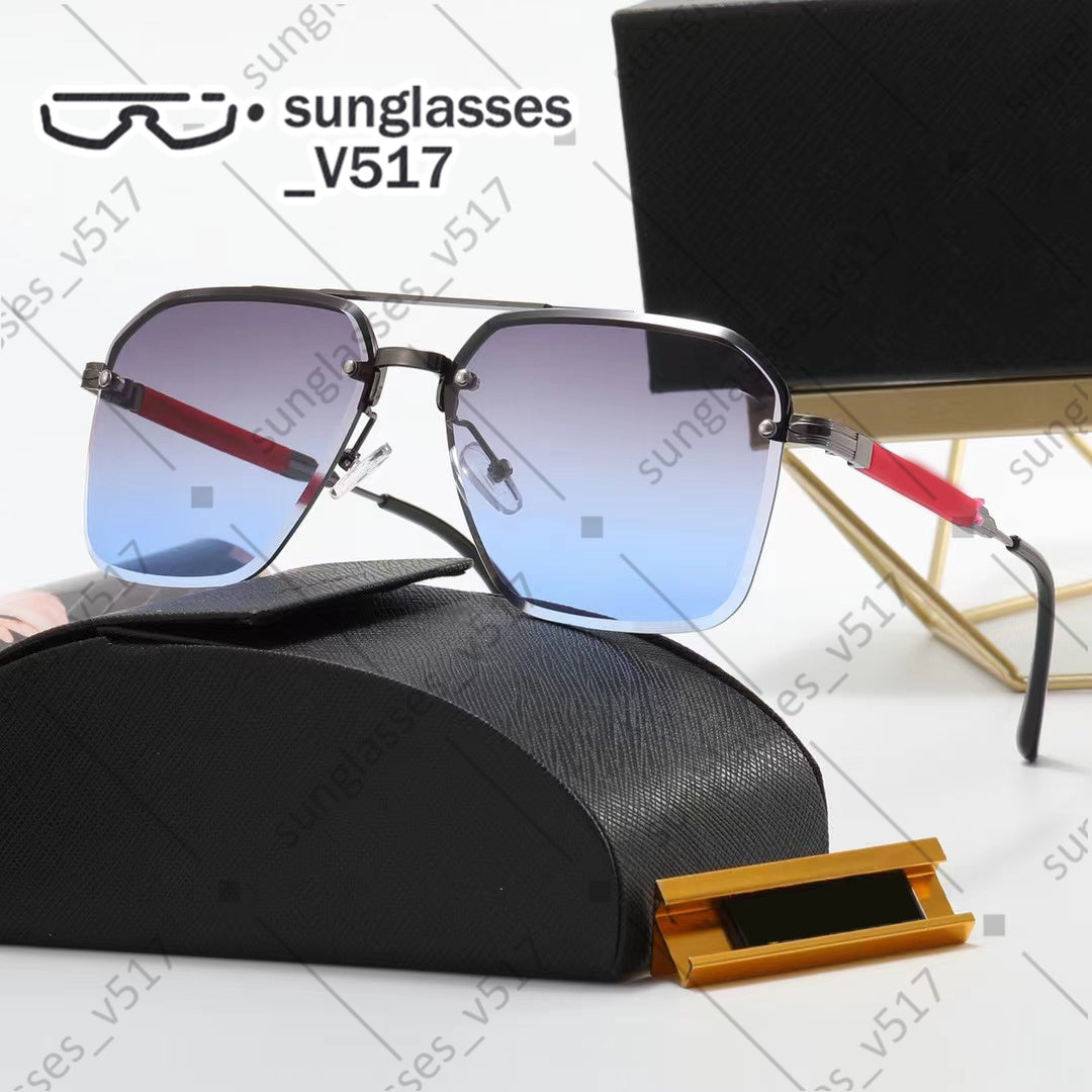 mens glasses square sunglasses metals half frame glasses double nose frame mirror leg Fashion Dress Up driving sun glasses womens sunglass Matching