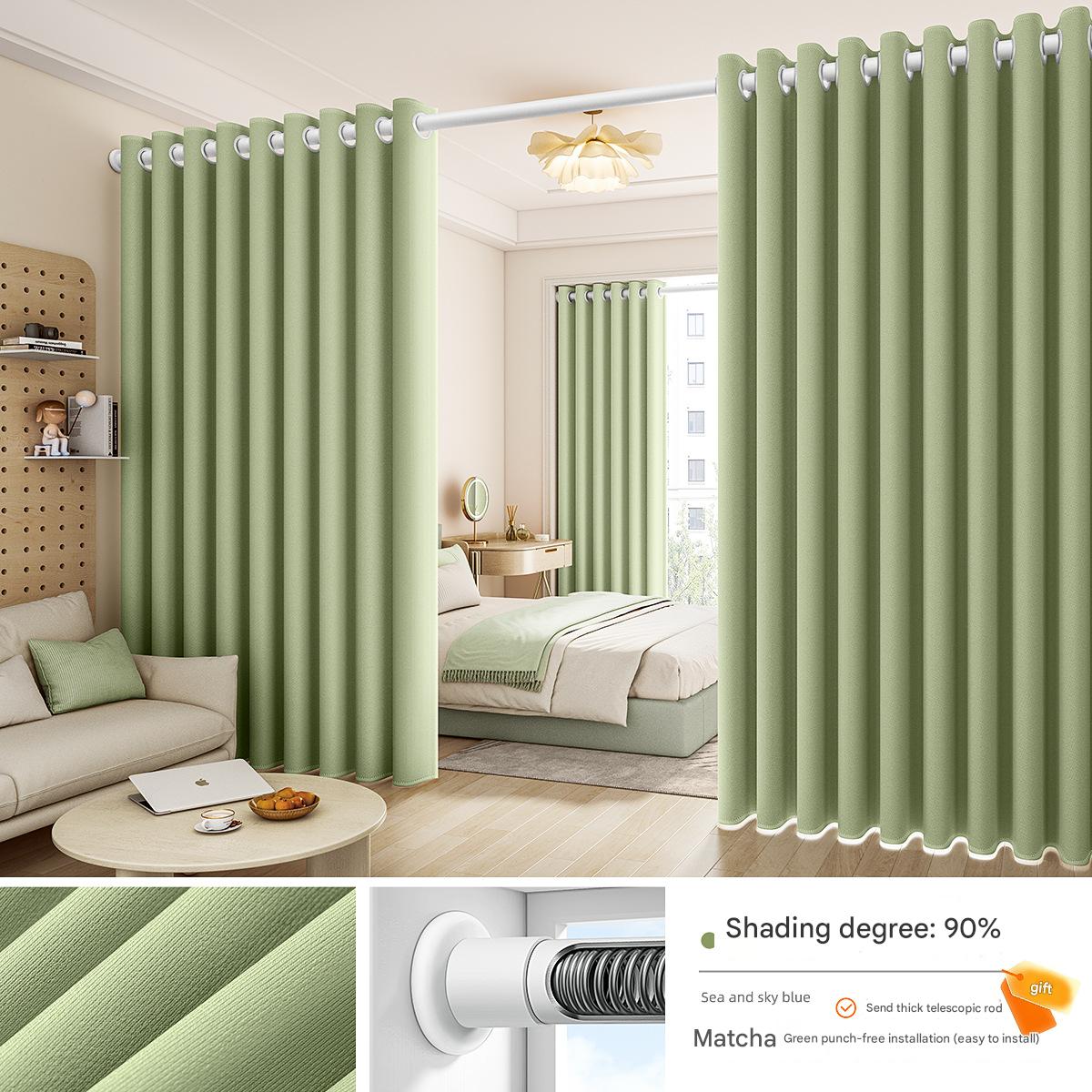 YL-36714 living room to bedroom air conditioning partition curtain blocking curtain curtain punch-free partition rental room door curtain screen