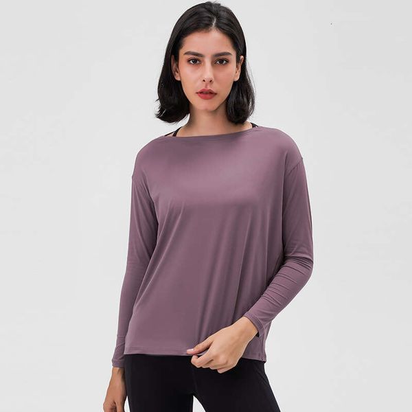 Yoga Align Woman&#039;s Activewear Clothes Crew Neck Sweatshirt Comfortable Oversized Women Work T Shirts LL Sport Lemon Running Workout Gym